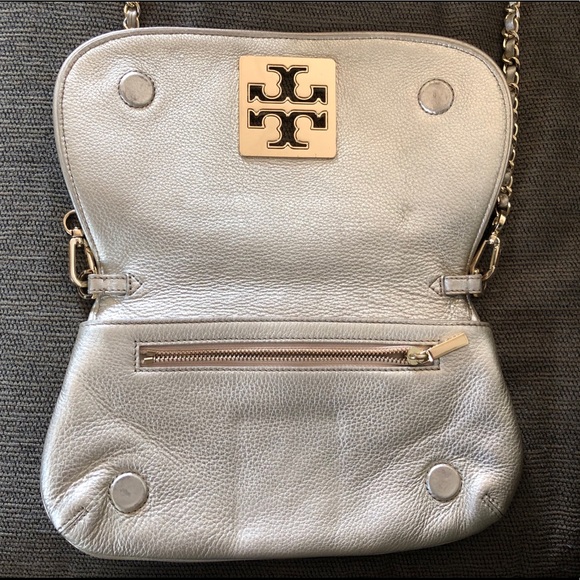 Auth Tory Burch Metallic Gold Crossbody Bag Purse - Picture 7 of 15